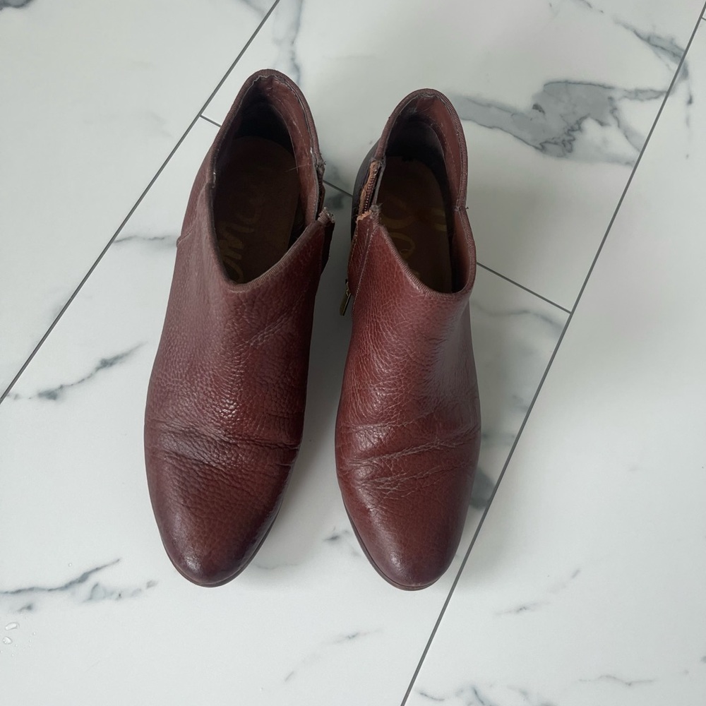 Sam Edelman Red/Brown Leather Women's Ankle Boots